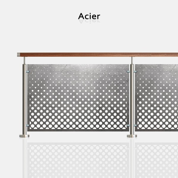 Tôle de garde-corps en acier brut – Garde-corps en acier  | Laserkit ®