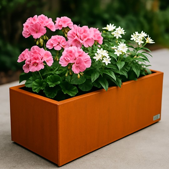 Jardinière sur mesure en acier Corten