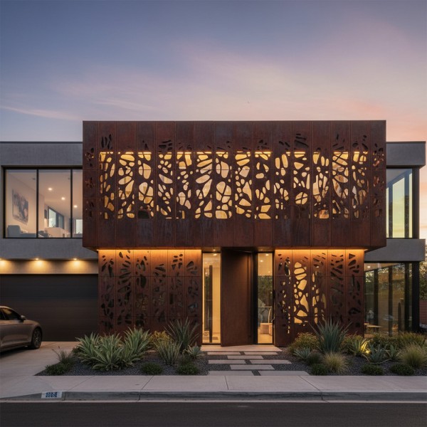 Bardage maison architecturale acier Corten