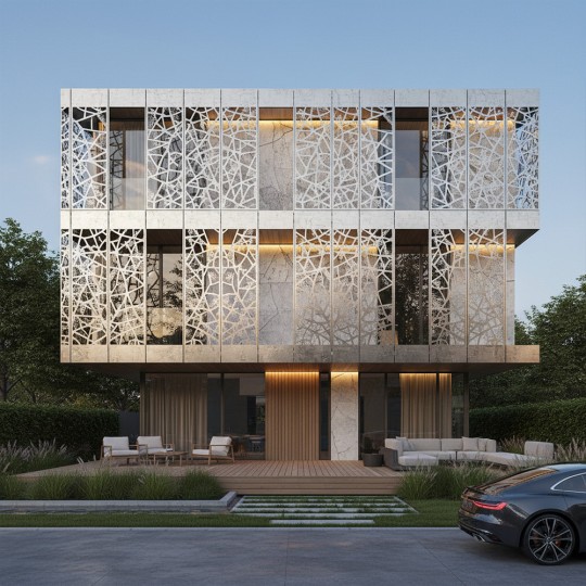 Bardage maison architecturale acier galvanisé