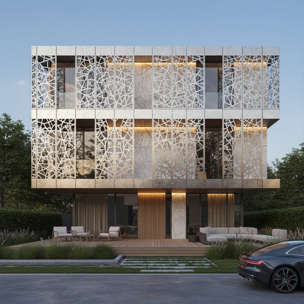 Bardage maison architecturale acier galvanisé