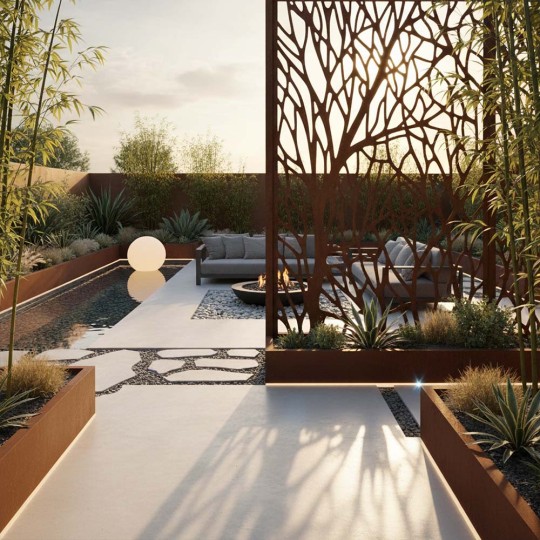 Brise-vent acier Corten