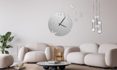 horloge géante inox décoration intérieure