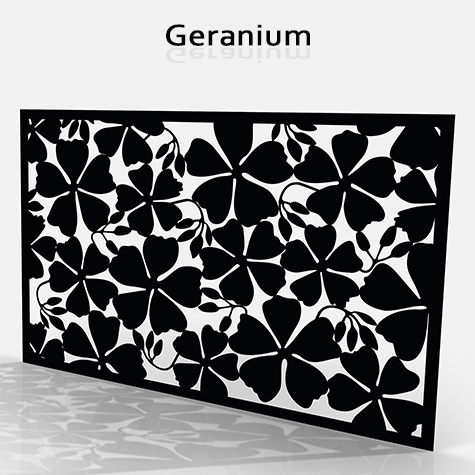 tôle perforée motif géranium