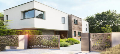 portail en tôle perforée