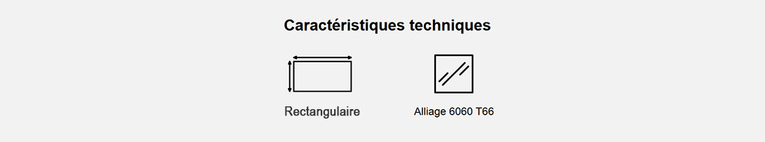 Tube rectangulaire alu reassurance